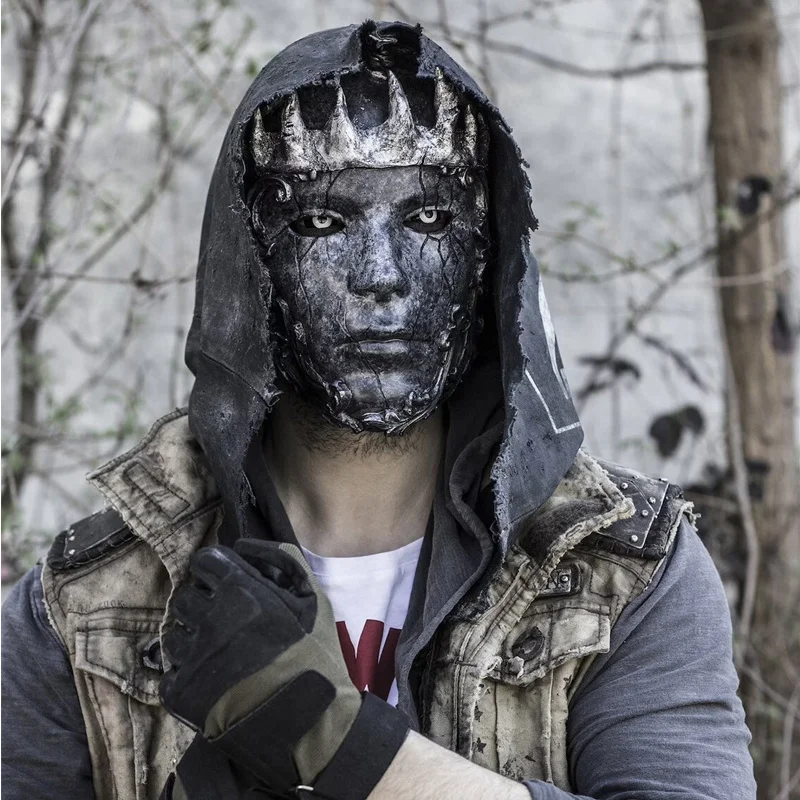Led Purge Mask Halloween - ハロウィーンの高貴な王のコスプレマスク、歩く王のマスク、完全なベンチマスク、衣類の付属品