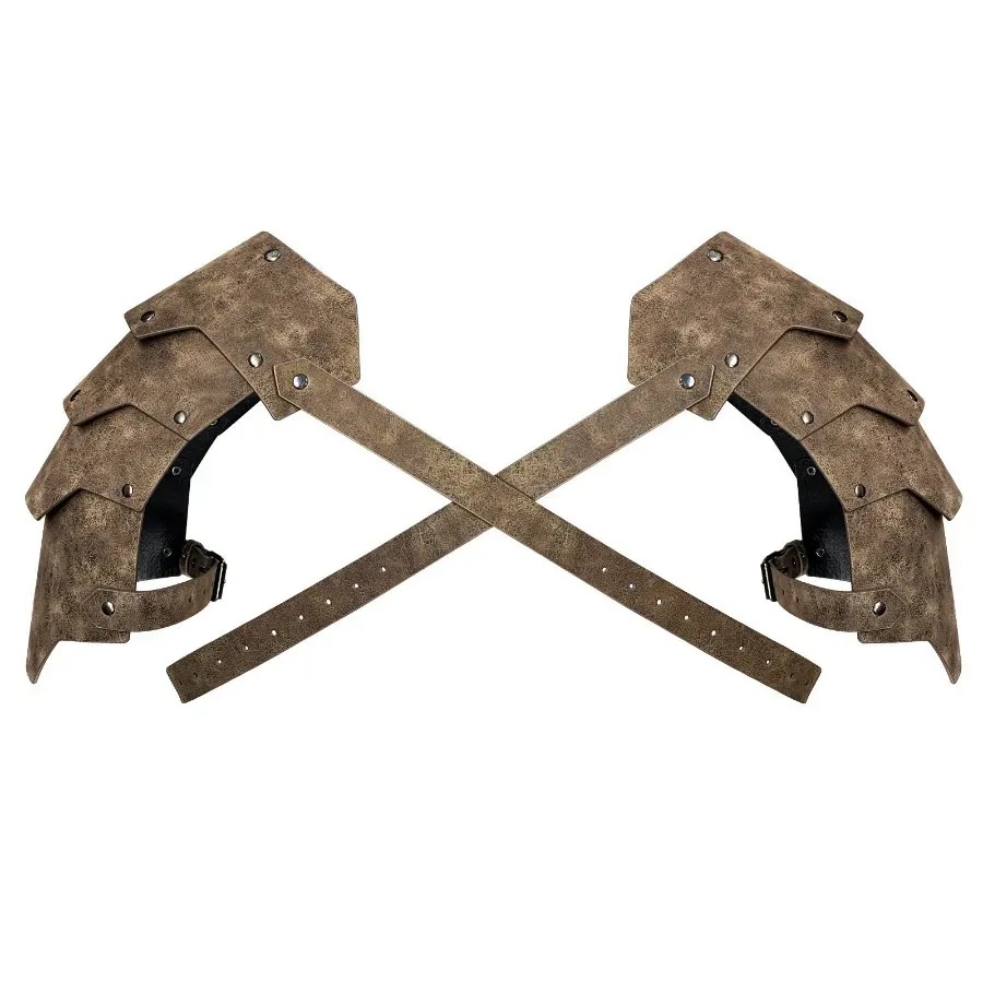 Costumes - 中世のヴァイキング戦士用肩当て、グラディエーター、侍、騎士用肩当て、ゴシック、スチームパンク風、PUレザー製ベルト、コスプレ衣装