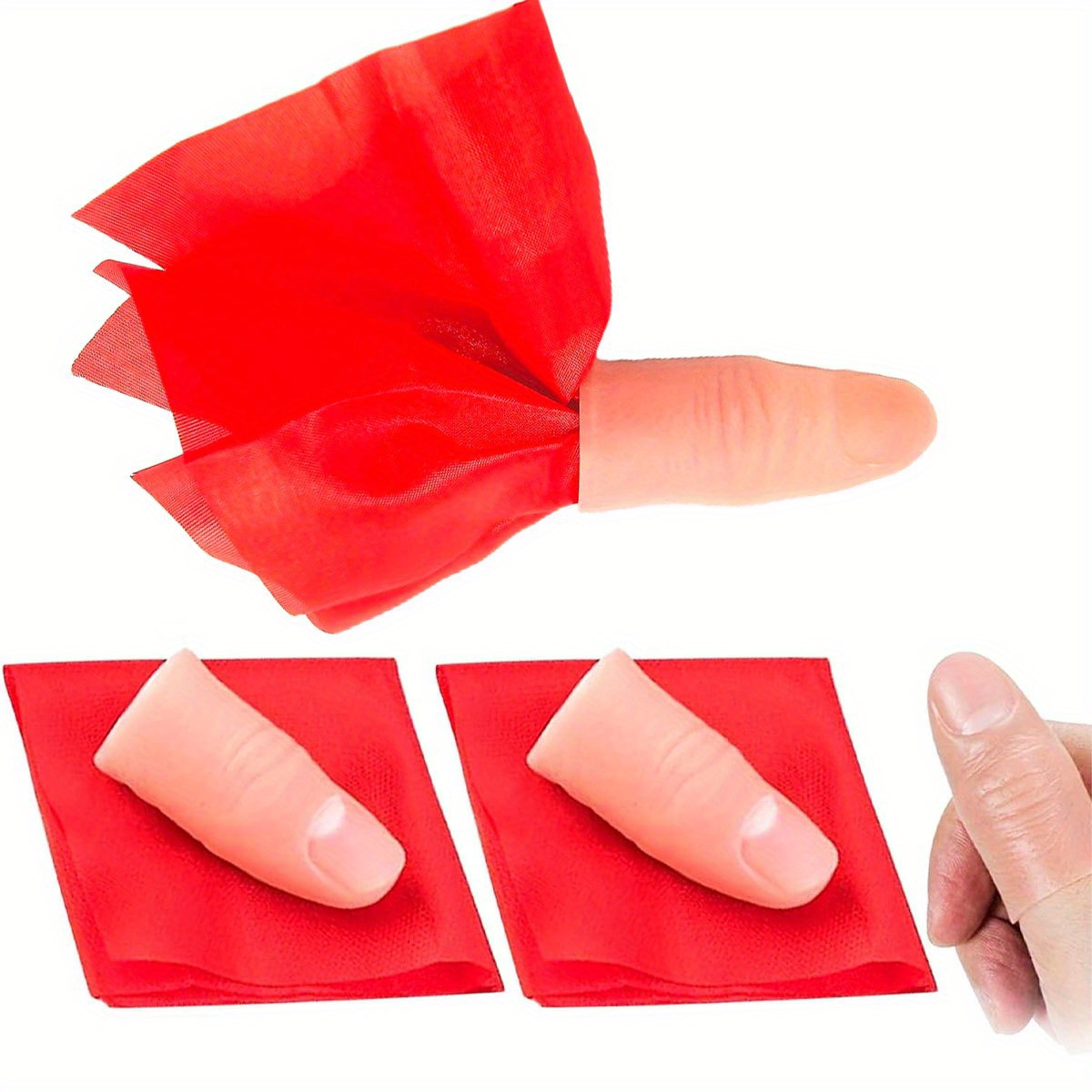 2組のマジック用指先カバーとスカーフのセット。近距離マジック - Thumb Tip Magic Trick Set のレビューと価格