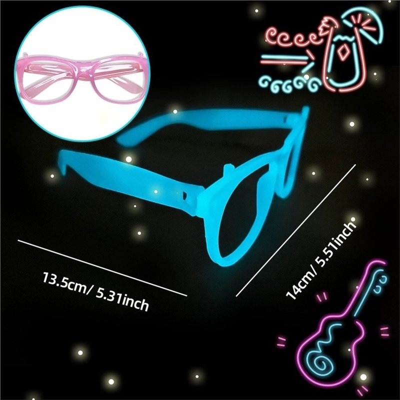 DTA4-20個入り、暗闇で光るネオンカラーのメガネ（レンズ - Glow In The Dark Party Glasses のレビューと価格