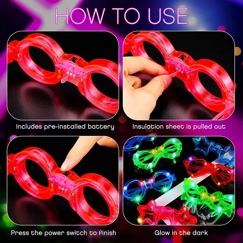 LEDグラス ネオン グローインザダーク パーティーグッズ  - Glow In The Dark Party Glasses のレビューと価格