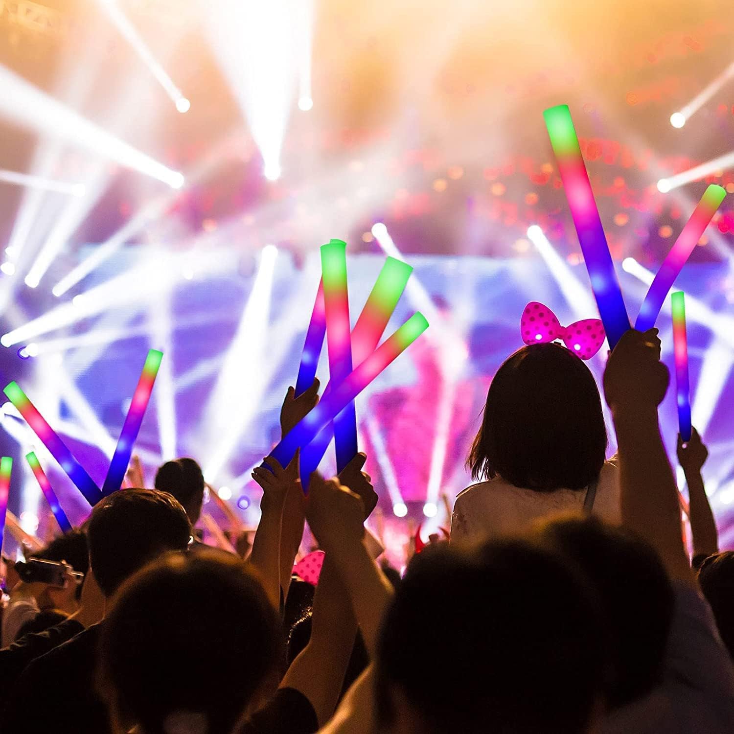 110個入り LEDフォームスティック、応援用ライト、ウェデ - Flashing Led Foam Sticks Party のレビューと価格