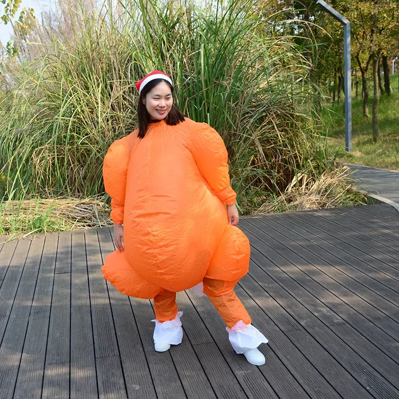 インフレータブルローストターキーコスチューム ハロウィンチキ - Inflatable Dinosaur Costume Adult のレビューと価格