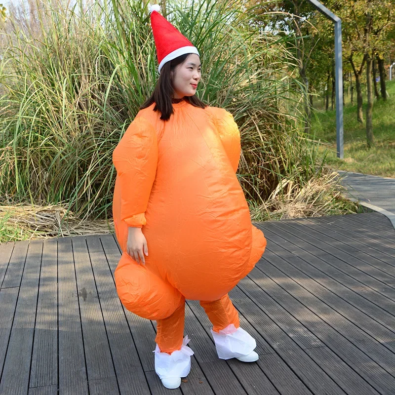 インフレータブルローストターキーコスチューム ハロウィンチキ - Inflatable Dinosaur Costume Adult のレビューと価格