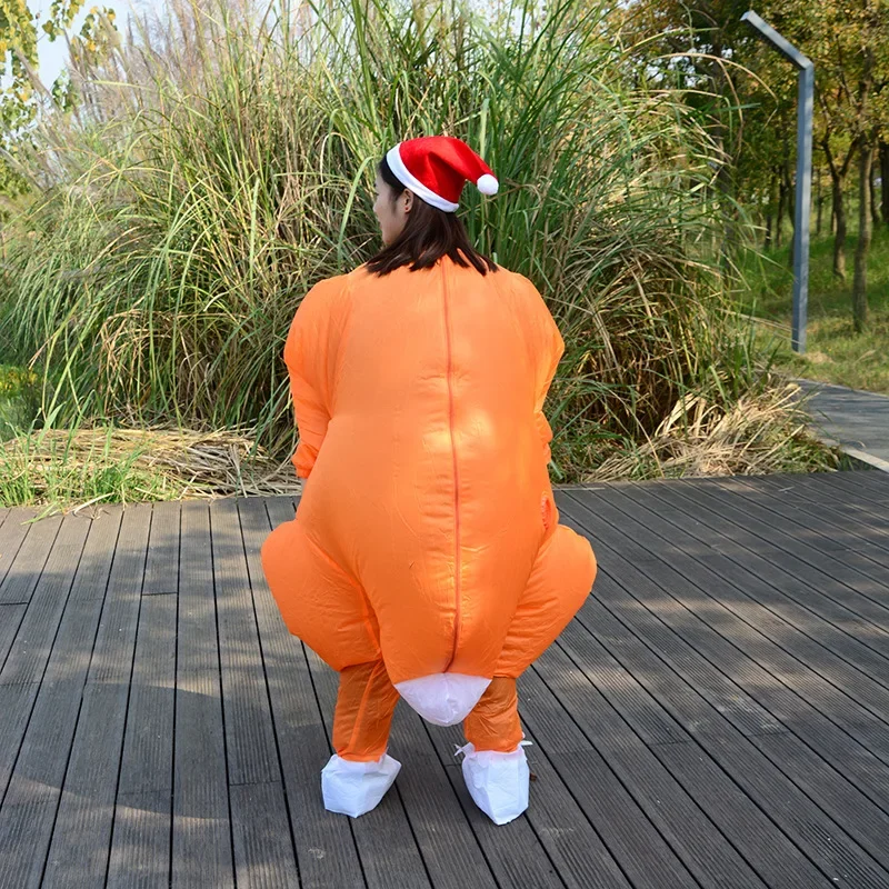 インフレータブルローストターキーコスチューム ハロウィンチキ - Inflatable Dinosaur Costume Adult のレビューと価格