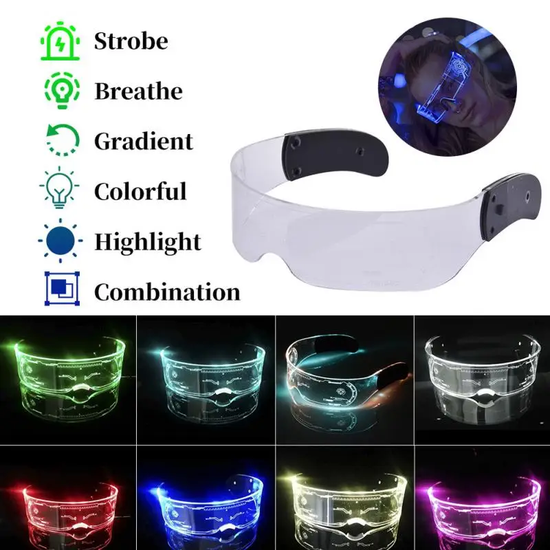 LEDメガネ 光るメガネ 7色発光 アイウェア 音楽フェス  - Glow In The Dark Party Glasses のレビューと価格