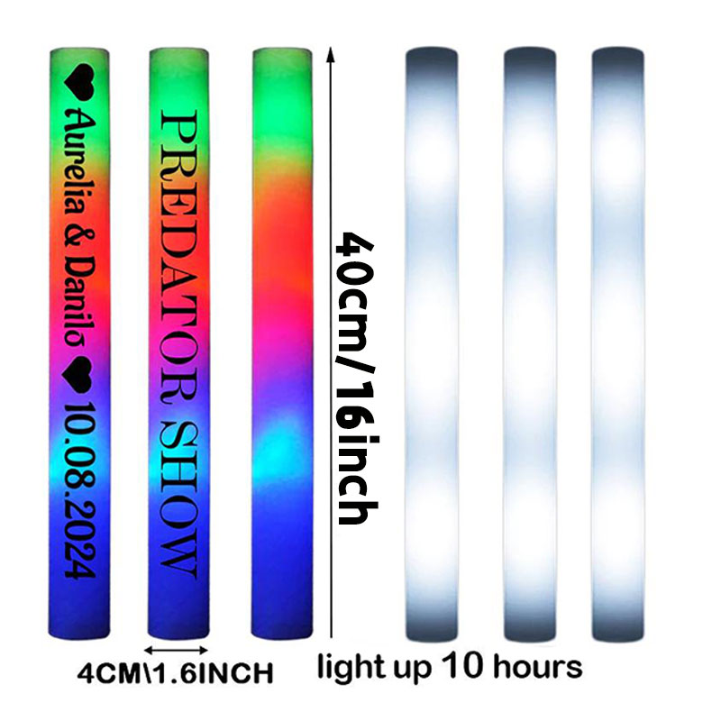 30個入り LED発光フォームスティック。パーソナライズ可能 - Flashing Led Foam Sticks Party のレビューと価格