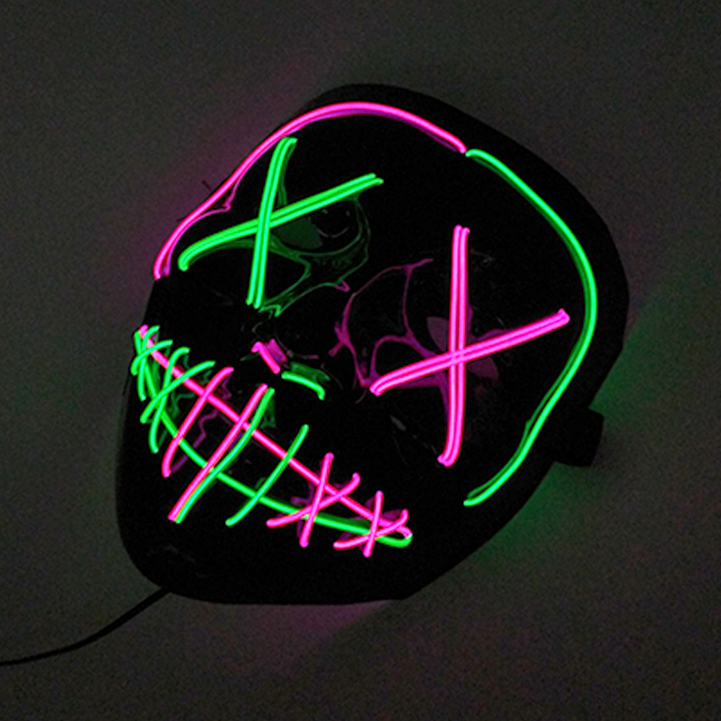 ワイヤレス蛍光ミックスカラーライトアップパージマスクコスプレ - Led Purge Mask Halloween のレビューと価格
